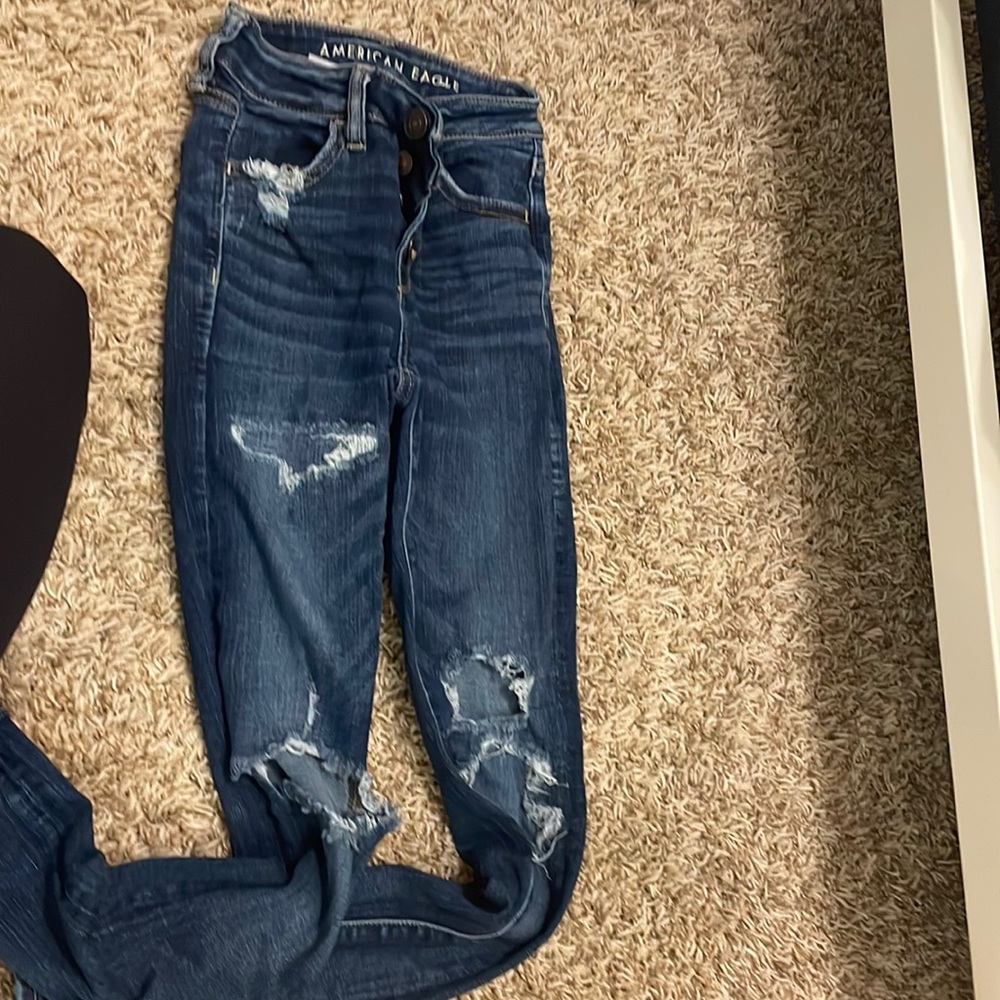 american eagle jeggings size 00 medium wash jeans